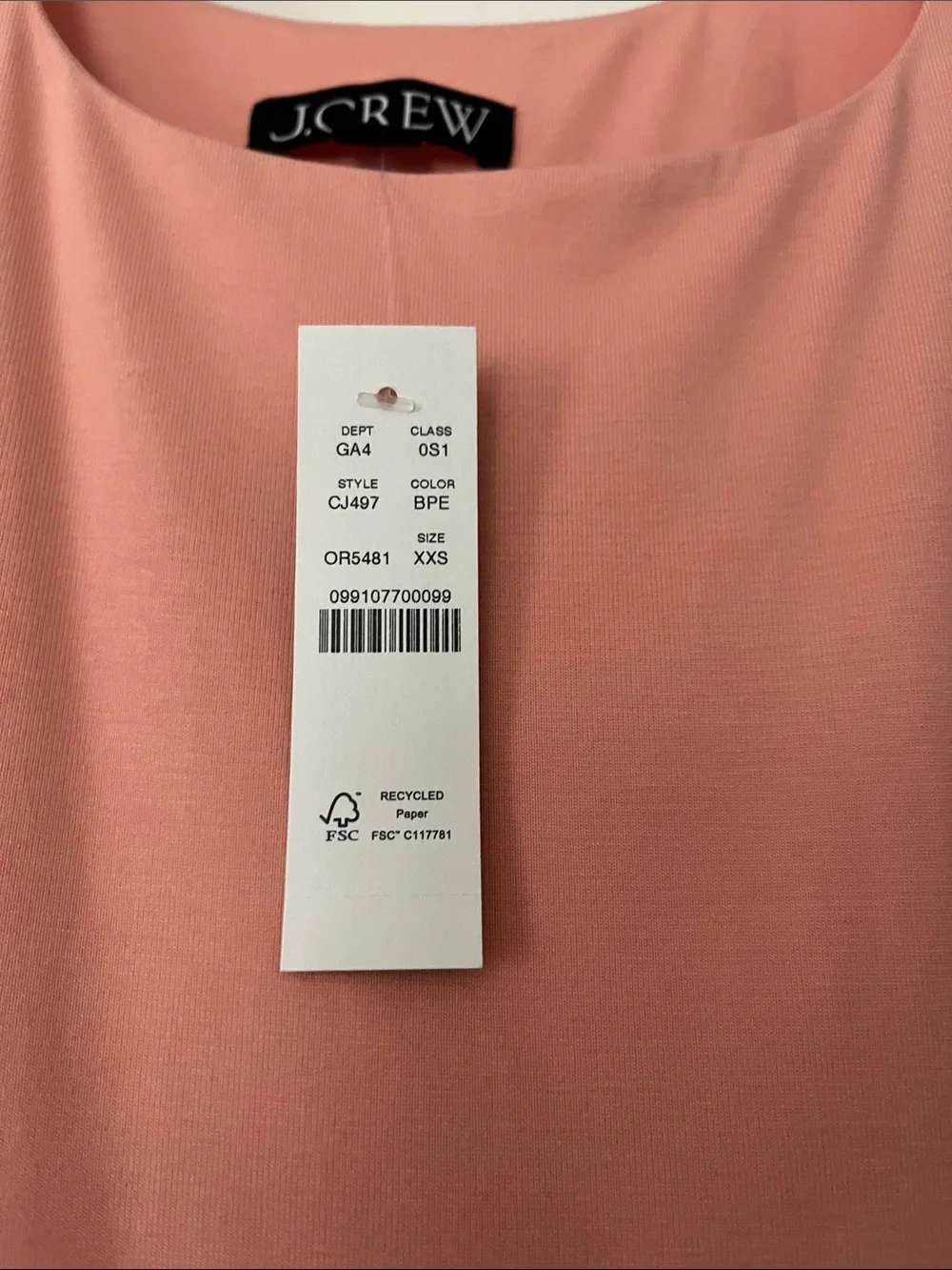 J. Crew sleeveless coral